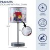 imagePeanuts Snoopy Kids Table Lamp for KidsStick Lamp with Printed Shade ampamp Pull ChainBedroom or Nursery Nightstand Lighting