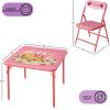 imageStrawberry Shortcake Kids Activity Table and Chair Set3Piece Furniture Set with 1 Square Table ampamp 2 Folding ChairsPlayroom Table Set for Ages 3