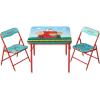 imagePeanuts Kids Activity Table and Chair Set3Piece Furniture Set with 1 Square Table ampamp 2 Folding ChairsPlayroom Table Set for Ages 3