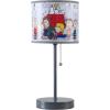 imagePeanuts Snoopy Kids Table Lamp for KidsStick Lamp with Printed Shade ampamp Pull ChainBedroom or Nursery Nightstand Lighting