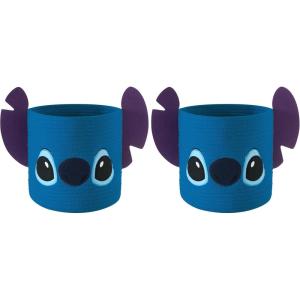 imageIdea Nuova Disney Stitch Figural Rope Storage Organizer Basket 10quot H x 10quot W Pack of 2Pack of 2