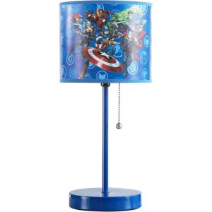 imageMarvel Avengers Kids Table Lamp for KidsStick Lamp with Printed Shade ampamp Pull ChainBedroom or Nursery Nightstand Lighting