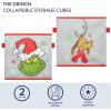imageGrinch Dr Seuss Storage Cubes for Kids2 Pack Collapsible Fabric Bins with Handles Holiday Organizer Boxes for Bedroom Playroom ampamp Nursery Festive Christmas Storage Baskets