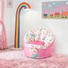imagePeppa Pig Kids Bean Bag Chair Soft Plush Lounge Seat with Rainbow ampamp Family Print Cozy Chair for Bedroom Playroom or NurseryPink