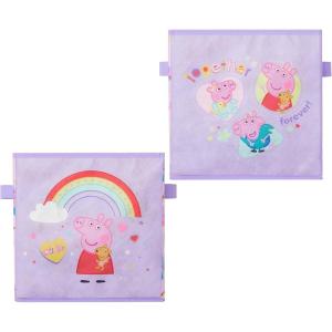 imagePeppa Pig Storage Cubes for Kids2 Pack Collapsible Fabric Bins with Handles Organizer Boxes with Handles for BedroomPlayroom ampamp Nursery
