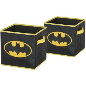 imageBatman Kids Storage Cubes 2 Pack Foldable Fabric Bins with Handles Collapsible Organizer Boxes for Bedroom Playroom ampamp Nursery Durable Kids Storage SolutionBatman