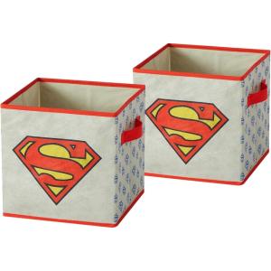 imageBatman Kids Storage Cubes 2 Pack Foldable Fabric Bins with Handles Collapsible Organizer Boxes for Bedroom Playroom ampamp Nursery Durable Kids Storage SolutionSuperman