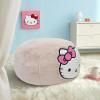 imageSanrio Hello Kitty Foam Filled 24quotx 24quot Round Bean Bag Chair Soft Faux Fur Fabric Lounge Chair Ages 3