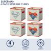 imageSuperman Kids Storage Cubes 4 Pack Foldable Fabric Bins with Handles Collapsible Organizer Boxes for Bedroom Playroom ampamp Nursery Durable Kids Storage SolutionSuperman