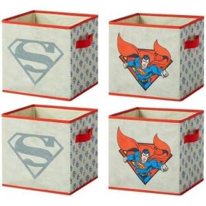 imageSuperman Kids Storage Cubes 4 Pack Foldable Fabric Bins with Handles Collapsible Organizer Boxes for Bedroom Playroom ampamp Nursery Durable Kids Storage SolutionSuperman
