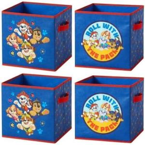 imageSuperman Kids Storage Cubes 4 Pack Foldable Fabric Bins with Handles Collapsible Organizer Boxes for Bedroom Playroom ampamp Nursery Durable Kids Storage SolutionPaw Patrol