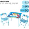 image:imageSega Sonic The Hedgehog Kids Table and Chair Set 3Piece Square Table with 2 Folding Chairs for Playroom amp ActivitiesBaby Shark