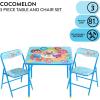 image:imageSega Sonic The Hedgehog Kids Table and Chair Set 3Piece Square Table with 2 Folding Chairs for Playroom amp ActivitiesCocomelon