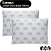 image:imageMinions Decorative Bed Pillows Set of 2 Knit Cover Pillows with Iconic Minion Design Soft Polyester Fill 20 x 26Batman
