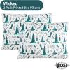 image:imageWicked Printed Microfiber Bed Pillows Set of 2 Standard Size 20 x 26 Soft Machine Washable Elphaba Icon DesignWicked