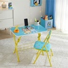 image:imageBluey 2 Piece Table and Chair Set Folding Kids Desk with Storage Basket Childrens Activity Table for Drawing Learning Crafts Playroom Furniture Ages 3
