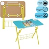 image:imageBluey 2 Piece Table and Chair Set Folding Kids Desk with Storage Basket Childrens Activity Table for Drawing Learning Crafts Playroom Furniture Ages 3