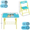 image:imageBluey 2 Piece Table and Chair Set Folding Kids Desk with Storage Basket Childrens Activity Table for Drawing Learning Crafts Playroom Furniture Ages 3
