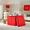 image:imageMarvel Spiderman Collapsible Storage Ottoman Cube with Lid Red Plush Seat Storage Box Organizer for Kids Bedroom Playroom Closet amp Living Room15x15Spiderman