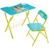 image:imageBluey 2 Piece Table and Chair Set Folding Kids Desk with Storage Basket Childrens Activity Table for Drawing Learning Crafts Playroom Furniture Ages 3