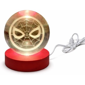 image:imageAngel from Lilo and Stitch Globe Light Crystal Orb Lamp with Color Changing LED Glow USB Powered Night Light with Wooden Base Decorative Ambient Accent Light for Bedroom Desk Kids Room GiftSpiderman