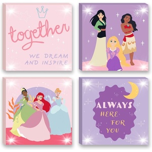 image:imageDisney Lilo amp Stitch and Angel Canvas Wall Art  4Piece Set for Kids Room Dcor Each Print 12x12 Colorful and Fun Artwork for Bedroom Nursery or PlayroomPrincess