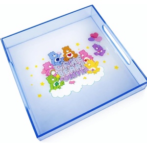 image:imageDisney Stitch Ohana Acrylic Square Table Top Decorative Serving Tray with Carry Handles for Bathroom Desktop Vanity Kitchen Table 8x785Care Bears
