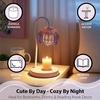 image:imageStrawberry Shortcake Candle Warmer LED Table Lamp 12 Pink Glass Flower Shade Dimmable Bedside Desk Lamp with Adjustable Brightness ControlsAngel