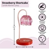 image:imageStrawberry Shortcake Candle Warmer LED Table Lamp 12 Pink Glass Flower Shade Dimmable Bedside Desk Lamp with Adjustable Brightness ControlsStrawberry Shortcake