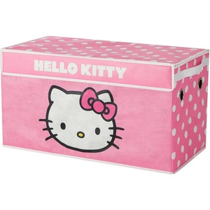 image:imageSanrio Hello Kitty Toy Storage Trunk for Kids 285 x 145 x 16 Large Collapsible Organizer with Lid Foldable Fabric Chest for Bedroom Playroom Nursery amp Closet Pink Polka Dot Design