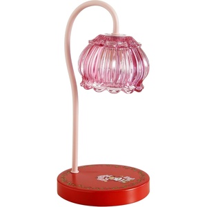 image:imageStrawberry Shortcake Candle Warmer LED Table Lamp 12 Pink Glass Flower Shade Dimmable Bedside Desk Lamp with Adjustable Brightness ControlsStrawberry Shortcake