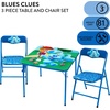 image:imageDisney Stitch Kids Activity Table and Chair Set 3Piece Folding Toddler Table with 2 Chairs Padded Seats Durable Frame for Play Crafts amp SnacksBlues Clues