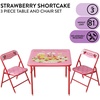 image:imageDisney Stitch Kids Activity Table and Chair Set 3Piece Folding Toddler Table with 2 Chairs Padded Seats Durable Frame for Play Crafts amp SnacksStrawberry Shortcake