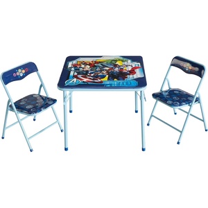 image:imageDisney Stitch Kids Activity Table and Chair Set 3Piece Folding Toddler Table with 2 Chairs Padded Seats Durable Frame for Play Crafts amp SnacksAvengers  Blue