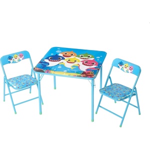 image:imageDisney Stitch Kids Activity Table and Chair Set 3Piece Folding Toddler Table with 2 Chairs Padded Seats Durable Frame for Play Crafts amp SnacksBaby Shark