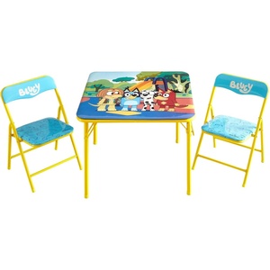 image:imageDisney Stitch Kids Activity Table and Chair Set 3Piece Folding Toddler Table with 2 Chairs Padded Seats Durable Frame for Play Crafts amp SnacksBluey