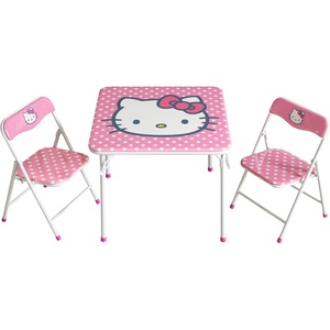 image:imageDisney Stitch Kids Activity Table and Chair Set 3Piece Folding Toddler Table with 2 Chairs Padded Seats Durable Frame for Play Crafts amp SnacksHello Kitty