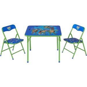 image:imageDisney Stitch Kids Activity Table and Chair Set 3Piece Folding Toddler Table with 2 Chairs Padded Seats Durable Frame for Play Crafts amp SnacksNinja Turtles