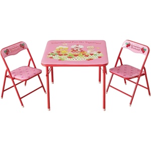 image:imageDisney Stitch Kids Activity Table and Chair Set 3Piece Folding Toddler Table with 2 Chairs Padded Seats Durable Frame for Play Crafts amp SnacksStrawberry Shortcake