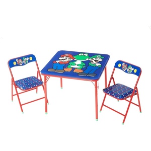 image:imageDisney Stitch Kids Activity Table and Chair Set 3Piece Folding Toddler Table with 2 Chairs Padded Seats Durable Frame for Play Crafts amp SnacksSuper Mario