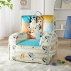 image:imageIdea Nuova Bluey Kids Micromink Bean Bag Sofa ChairSoft Padded Toddler Seat with Piping amp Carry HandleCozy Lounge Chair for Ages 3Bluey Family