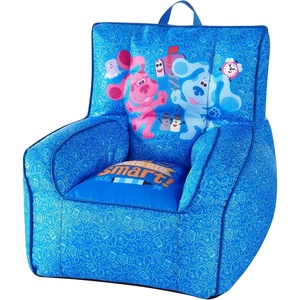image:imageIdea Nuova Bluey Kids Micromink Bean Bag Sofa ChairSoft Padded Toddler Seat with Piping amp Carry HandleCozy Lounge Chair for Ages 3Blues Clues