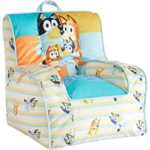image:imageIdea Nuova Bluey Kids Micromink Bean Bag Sofa ChairSoft Padded Toddler Seat with Piping amp Carry HandleCozy Lounge Chair for Ages 3Bluey Family
