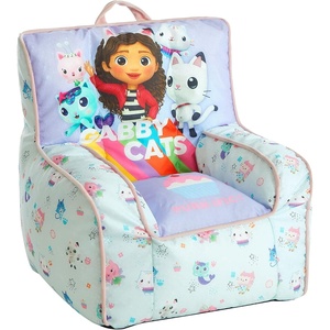 image:imageIdea Nuova Bluey Kids Micromink Bean Bag Sofa ChairSoft Padded Toddler Seat with Piping amp Carry HandleCozy Lounge Chair for Ages 3Gabbys Dollhouse