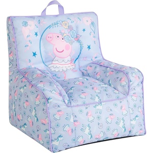 image:imageIdea Nuova Bluey Kids Micromink Bean Bag Sofa ChairSoft Padded Toddler Seat with Piping amp Carry HandleCozy Lounge Chair for Ages 3Peppa Pig