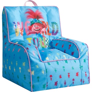image:imageIdea Nuova Bluey Kids Micromink Bean Bag Sofa ChairSoft Padded Toddler Seat with Piping amp Carry HandleCozy Lounge Chair for Ages 3Trolls