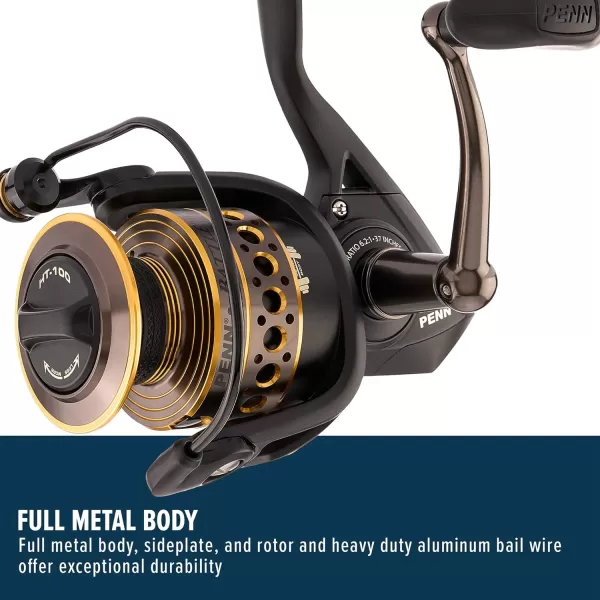 PENN Battle Spinning Reel Kit, Size 5000, Includes Reel Cover and Spare Anodized Aluminum Spool, Right/Left Handle Position, HT-100 Front Drag System