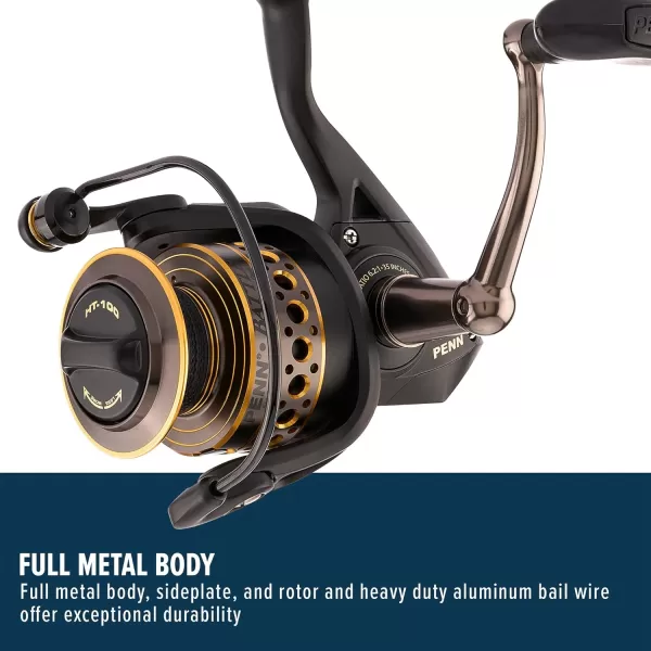 PENN Battle Spinning Reel Kit, Size 5000, Includes Reel Cover and Spare Anodized Aluminum Spool, Right/Left Handle Position, HT-100 Front Drag System