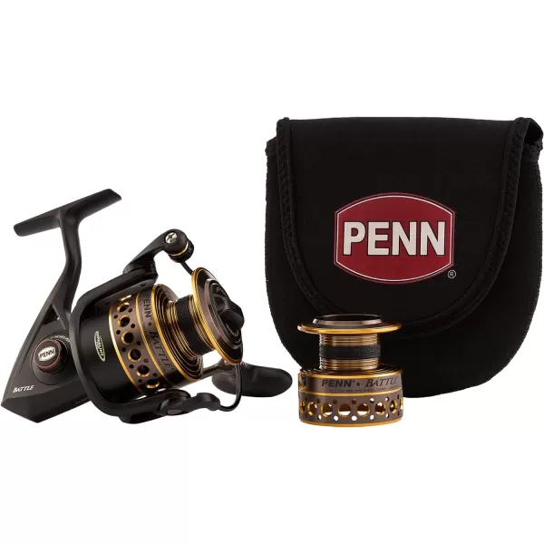 PENN Battle Spinning Reel Kit, Size 5000, Includes Reel Cover and Spare Anodized Aluminum Spool, Right/Left Handle Position, HT-100 Front Drag System