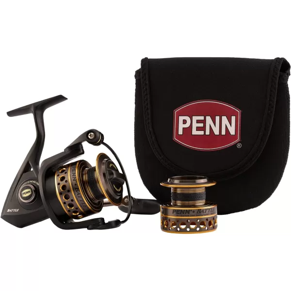 PENN Battle Spinning Reel Kit, Size 5000, Includes Reel Cover and Spare Anodized Aluminum Spool, Right/Left Handle Position, HT-100 Front Drag System